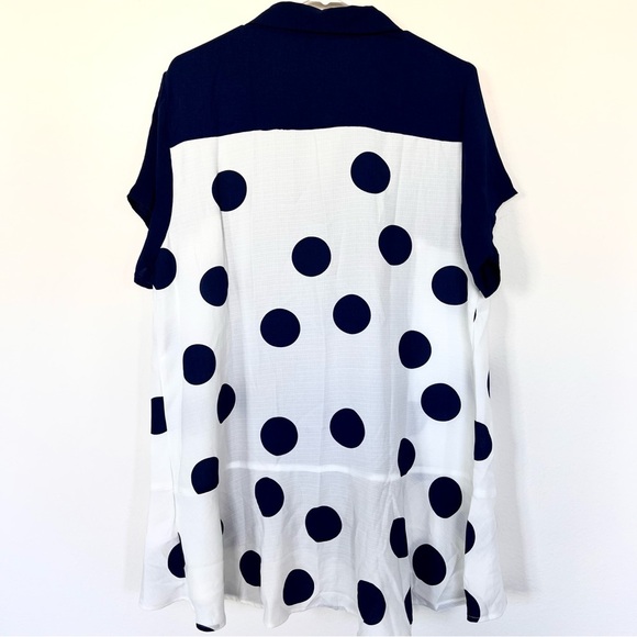 NEW Truth + Style Printed and Solid Woven Tunic in Navy Combo - medium​​ - Picture 6 of 6